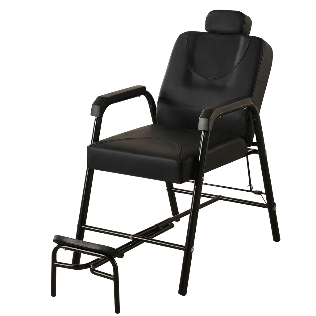 Isolated black Attrevo Black Barber Chair, AI product study